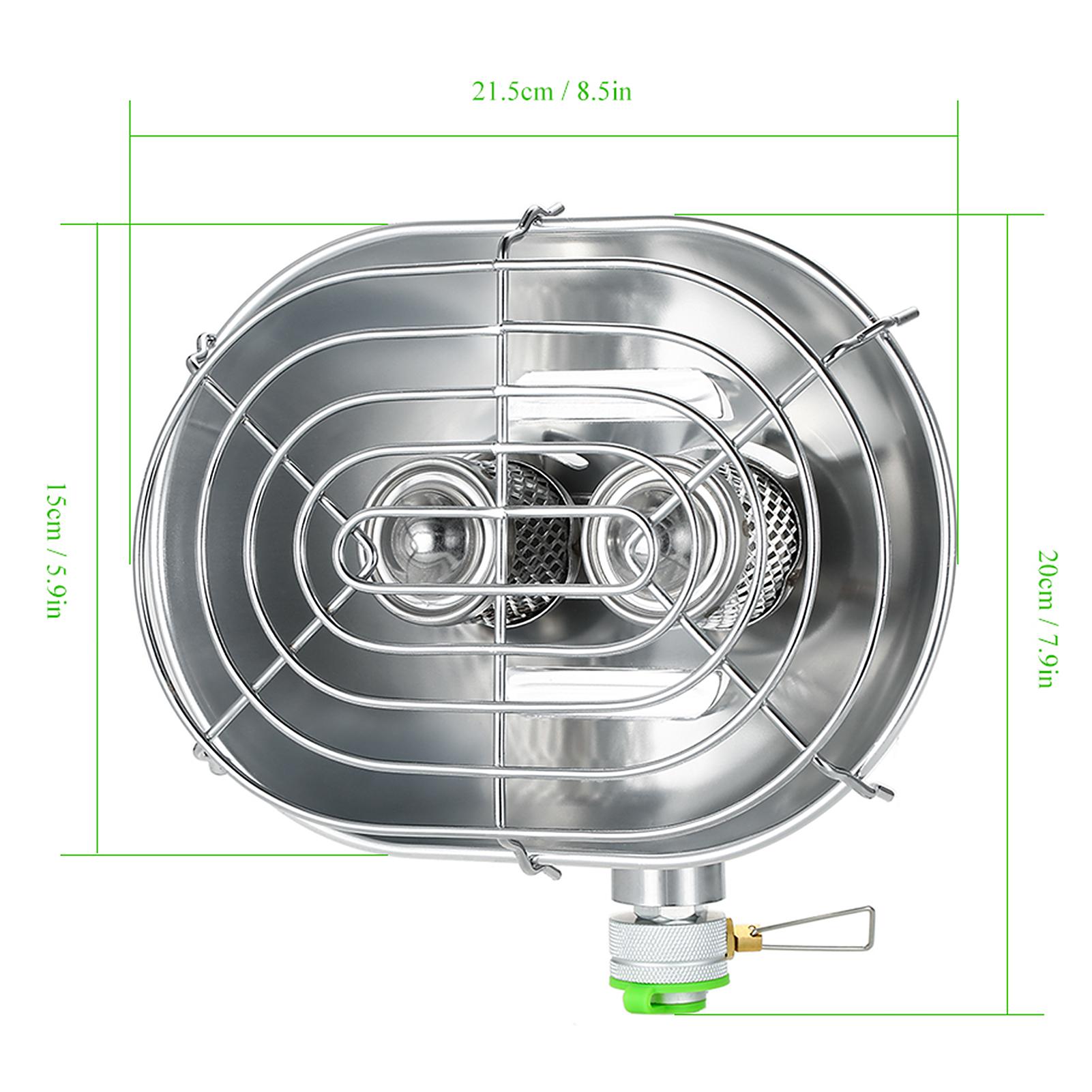 Double Head Outdoor Heater Portable Infrared Ray Camping Heating Stove Warmer Heating Gas Stove with Gas Tank Adapter