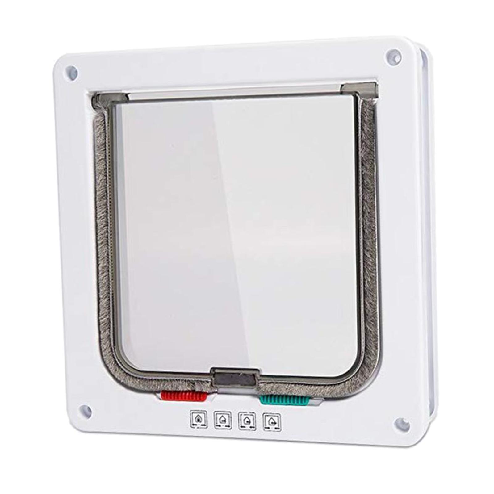 4-Way Locking Pet Door Frame Lockable Dog and Gate Cat Flap Door