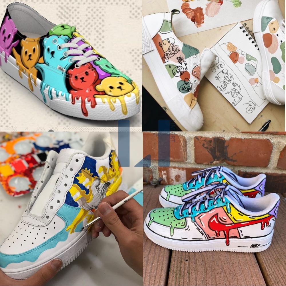 Bộ 12 màu vẽ acrylic tuýp (12ml) - Màu acrylic tuýp dùng vẽ tranh,vẽ vải, đất sét, custom giày…