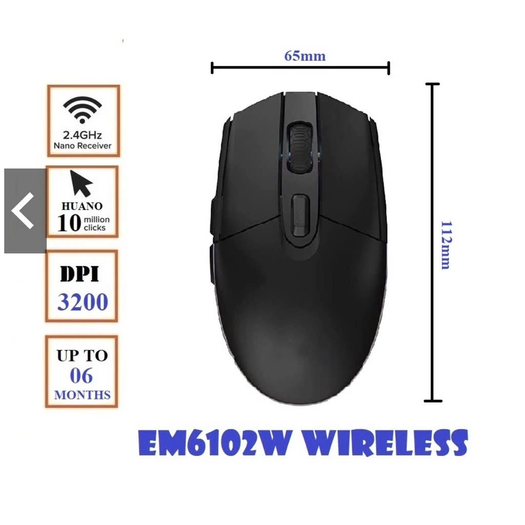 Chuột Gaming E-DRA EM6102w - Hàng Chính Hãng