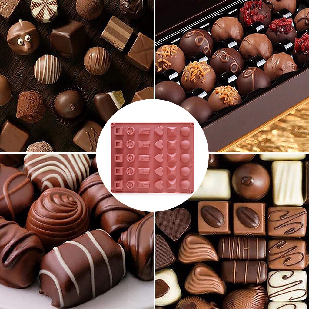 Khuôn silicon tròn tim vuông