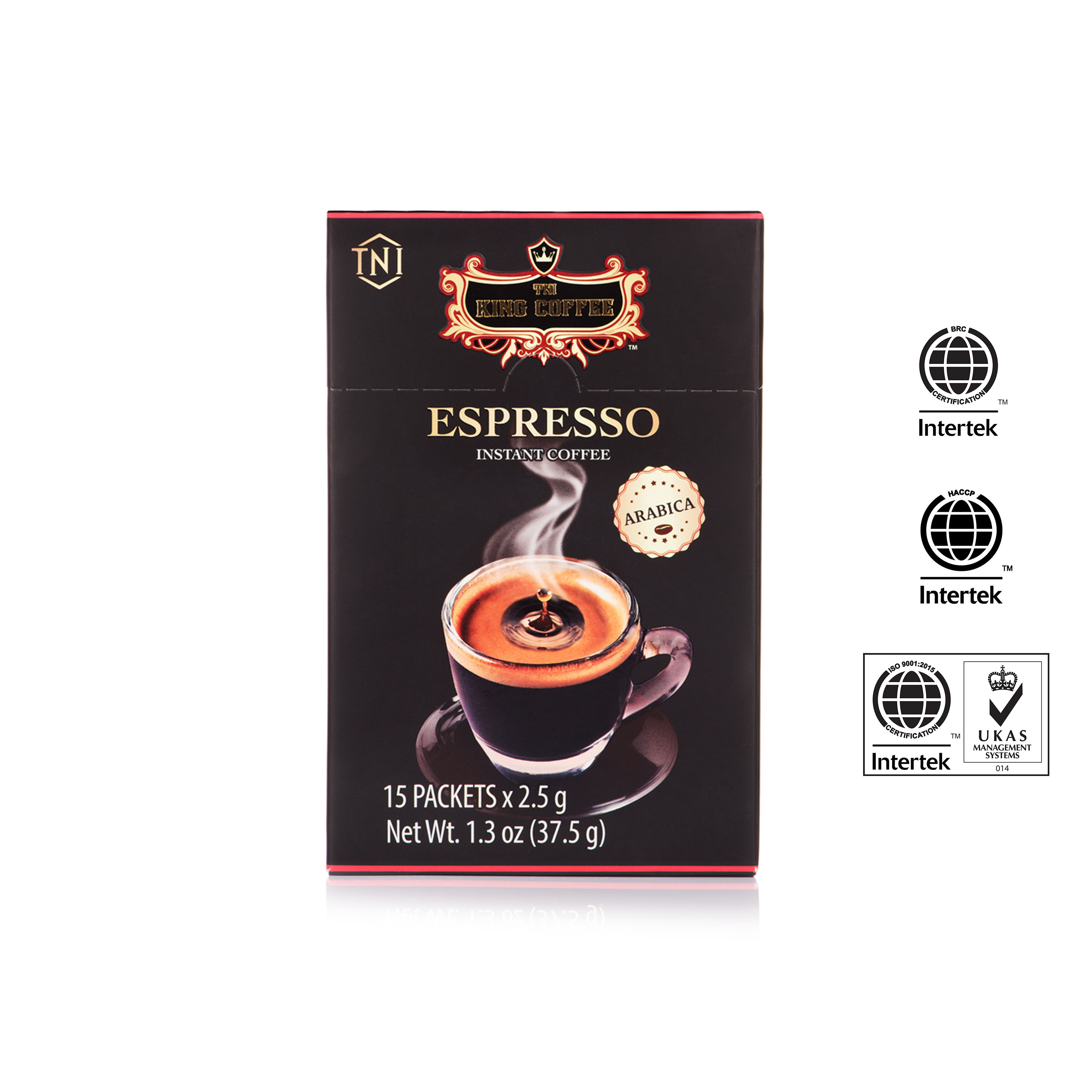 Combo 5 Cà Phê Đen Hòa Tan Espresso KING COFFEE - Hộp 15 gói x 2.5g