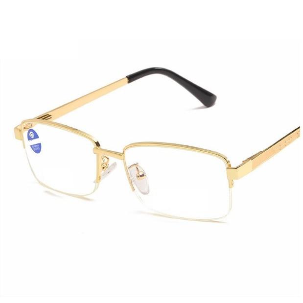 Kính lão thị viễn thị TITAN thể thao gọng màu vàng gold doanh nhân KV5PUNIQUI nửa viền cao cấp tặng hộp và khăn