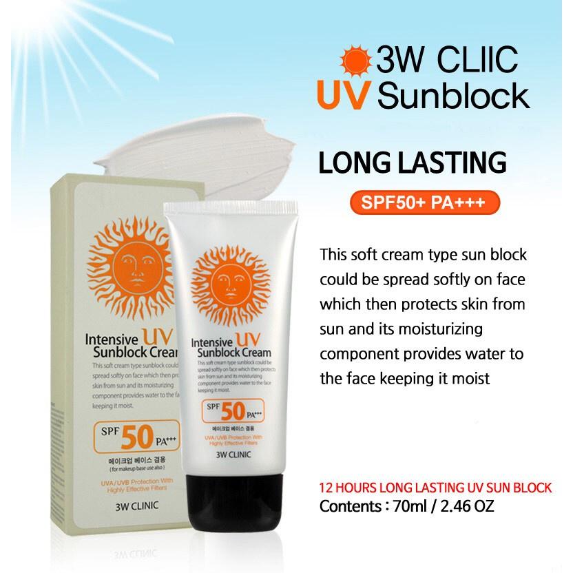 Kem chống nắng 3W Clinic UV Sunblock Cream 70ml