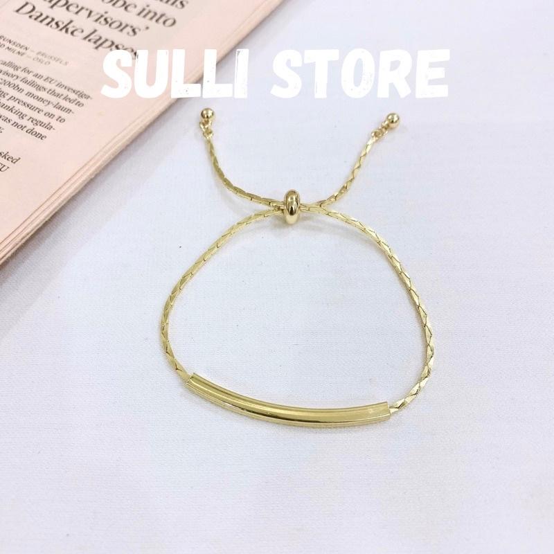 Vòng tay lắc tay nữ Gold bar dây rút khắc tên theo yêu cầu freesize Sulli store