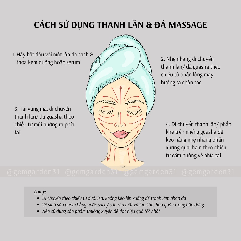 Đá Massage Mặt, Cây Lăn Massage Mặt, Đá Guasha Bí Quyết Giúp Da Đẹp Tự Nhiên Căng Bóng