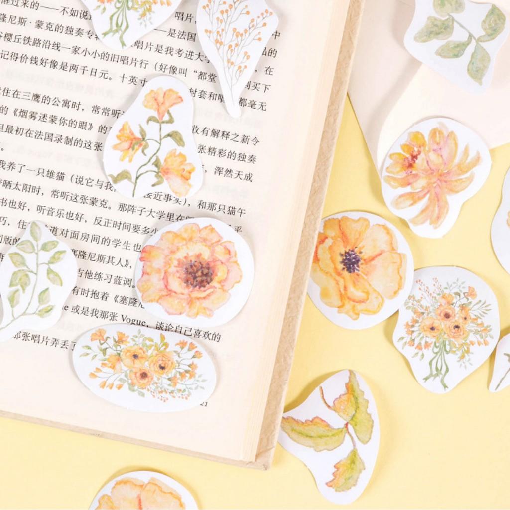 Hộp 46 Miếng dán Sticker trang trí nhật ký chủ đề Vườn Hoa Mùa Thu Box Sticker ST466