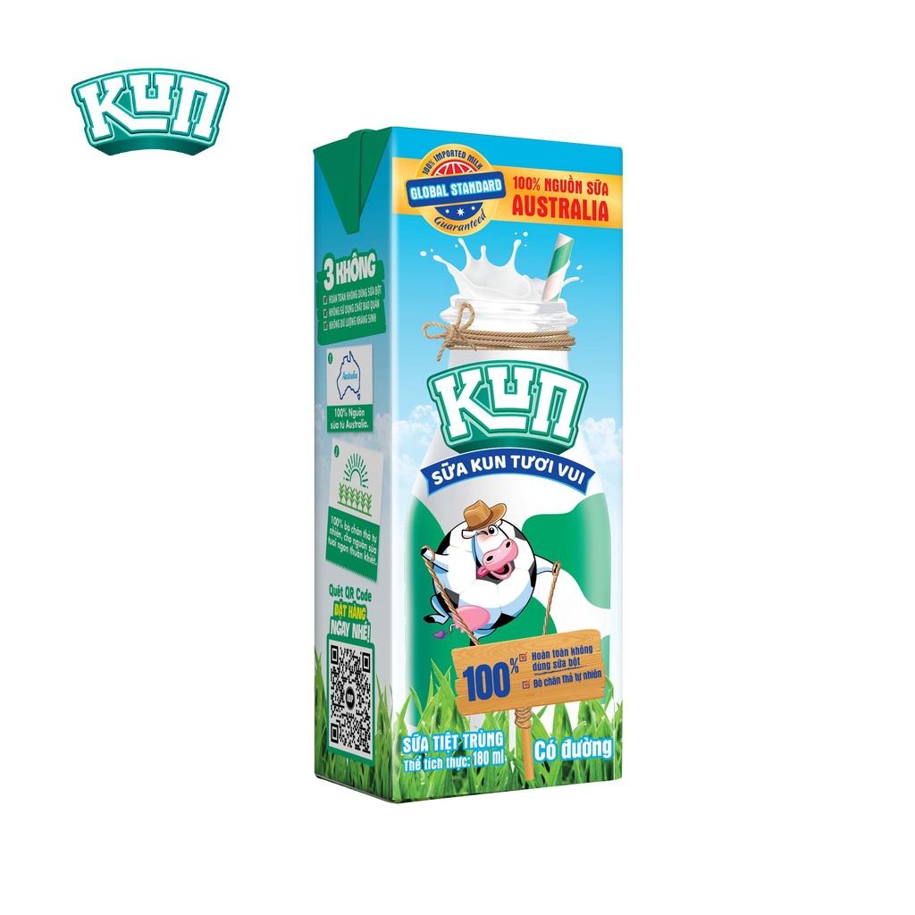 Sữa Kun tươi vui có đường thùng 48 hộp x 180ml
