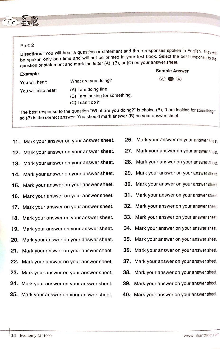 Economy TOEIC LC1000 Volume 2