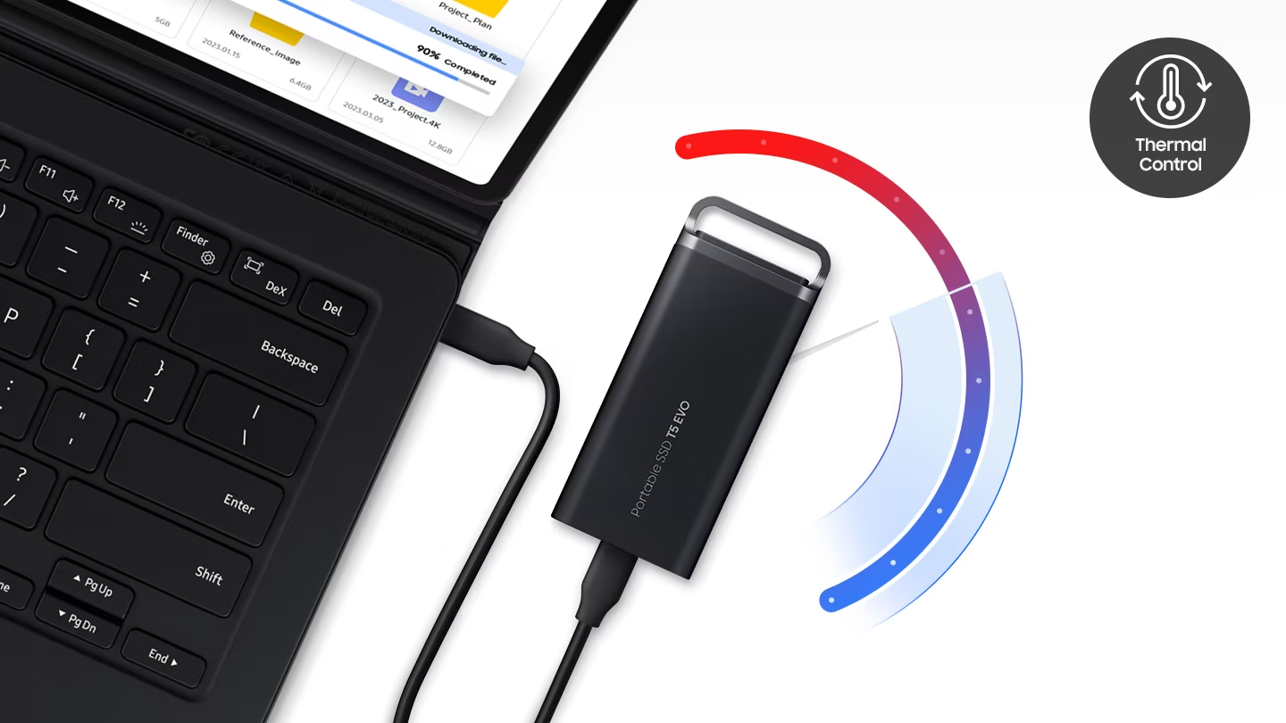 Ổ cứng di động SSD Samsung T9 Tốc độ đọc/ghi 2,000 MB/s 1,950 MB/s USB 3.2 Gen 2x2 - 1 Đổi 1 - Hàng chính hãng