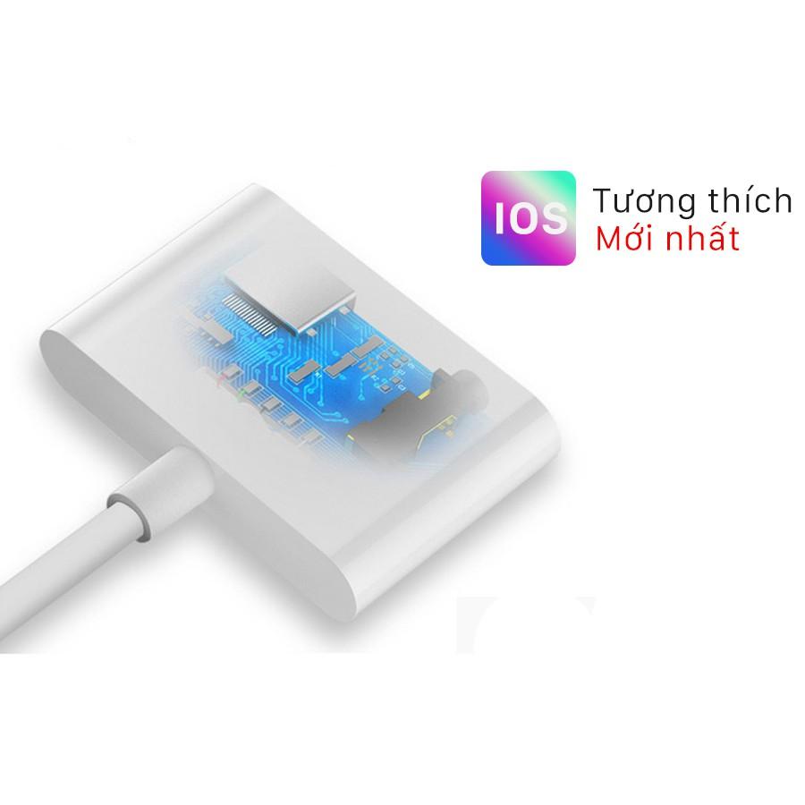 Cáp iP ra tai nghe 3.5mm lỗ tròn và sạc IP 5v - Hồ Phạm