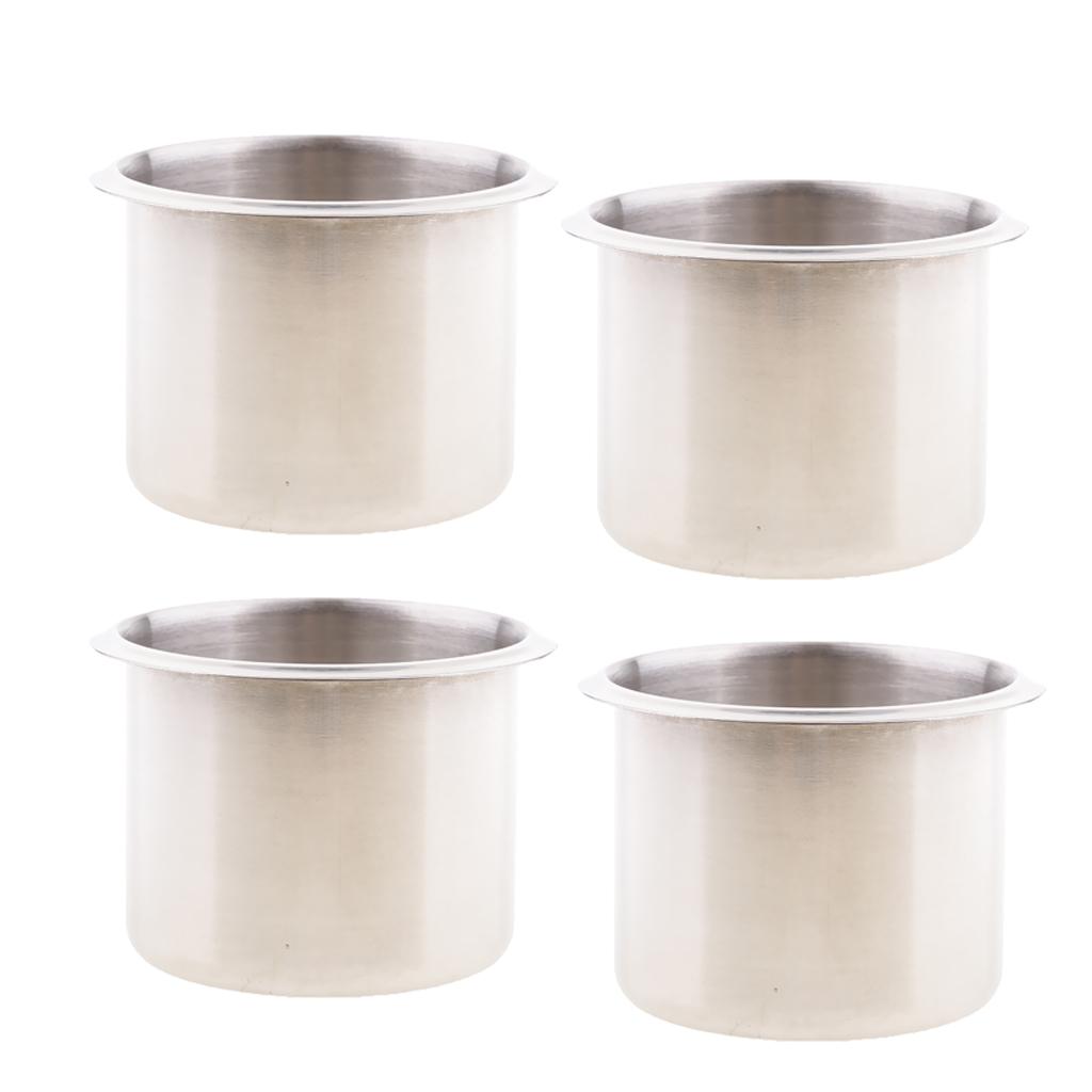 4pcs Stainless Steel Recessed Cup Drink Holder Marine Boat RV Camper 68x55mm
