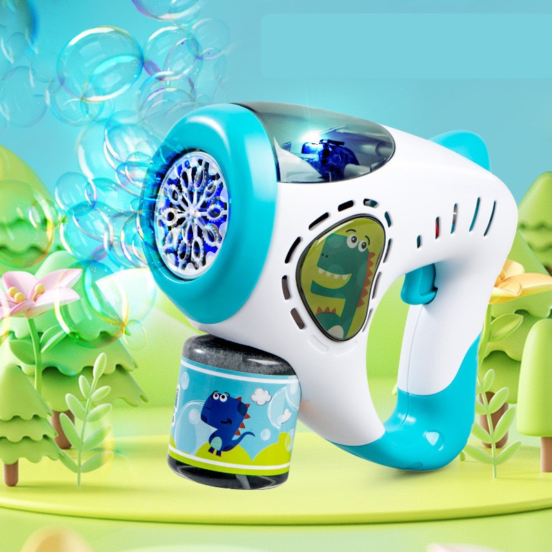 Đồ chơi cho bé sung bắn bong bóng 10 nòng dùng pin gồm 2 mẫu siêu xinh khủng long và poni - quà tặng yêu thích cho bé