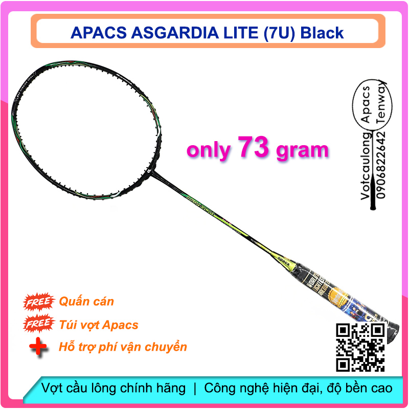 Vợt cầu lông Apacs Asgardia Lite - 7U (73gr)| Mẫu Apacs 7U đầu tiên tại VN, siêu nhẹ như bông, sơn nhám tuyệt đẹp