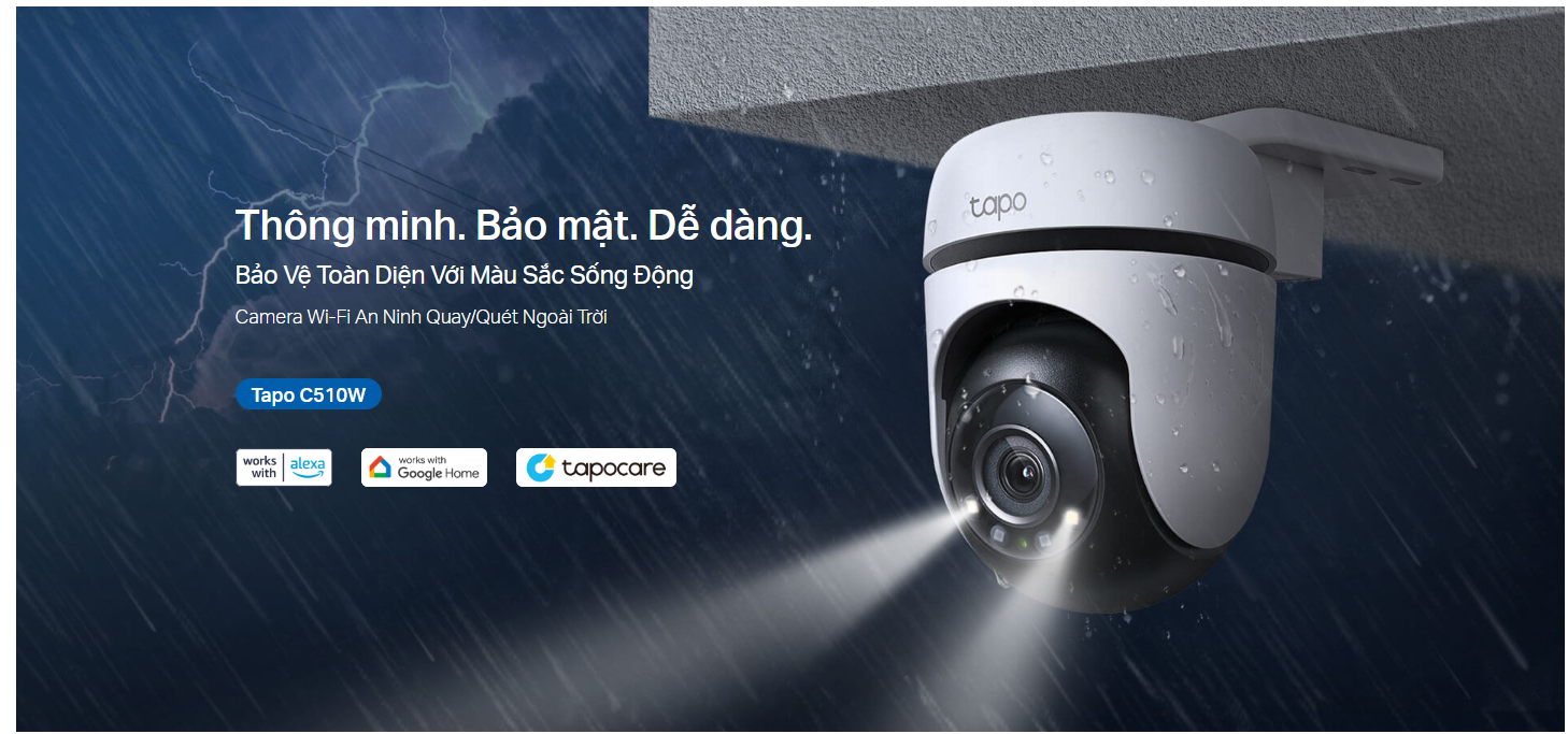 CAMERA WIFI NGOÀI TRỜI TAPO C510W 3MP - ĐÈN TRỢ SÁNG MÀU ĐÊM, ĐÀM THOẠI, THEO DÕI CHUYỂN ĐỘNG, CẢNH BÁO ĐÈN VÀ CÒI