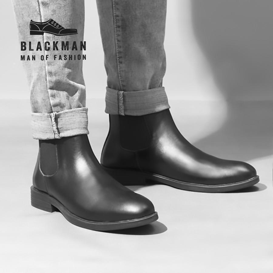 Giày cổ cao nam chelsea boots da bò cao cấp thời trang Blackman GD111