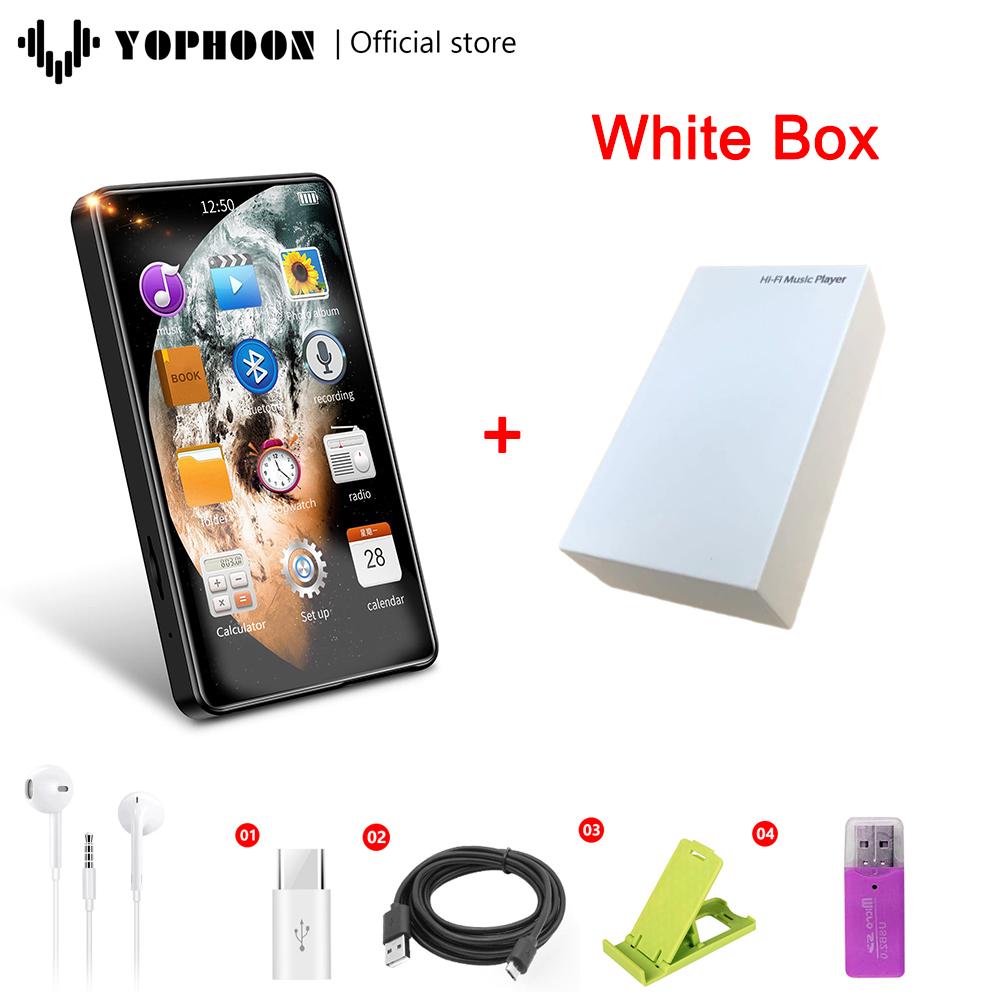 Máy nghe nhạc Yophoon 4 inch HD Mp3 Mp4 Màn hình cảm ứng đầy đủ Bluetooth 5.0 Walkman 16GB Loa tích hợp Máy nghe nhạc Đài FM Ghi Ebook Màu sắc: Hộp màu trắng X20