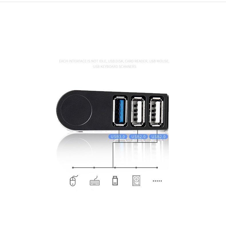 Bộ Chia 3 Cổng USB 3.0 Tốc Độ Cao Cho PC Laptop Ổ Đĩa U Điện Thoại