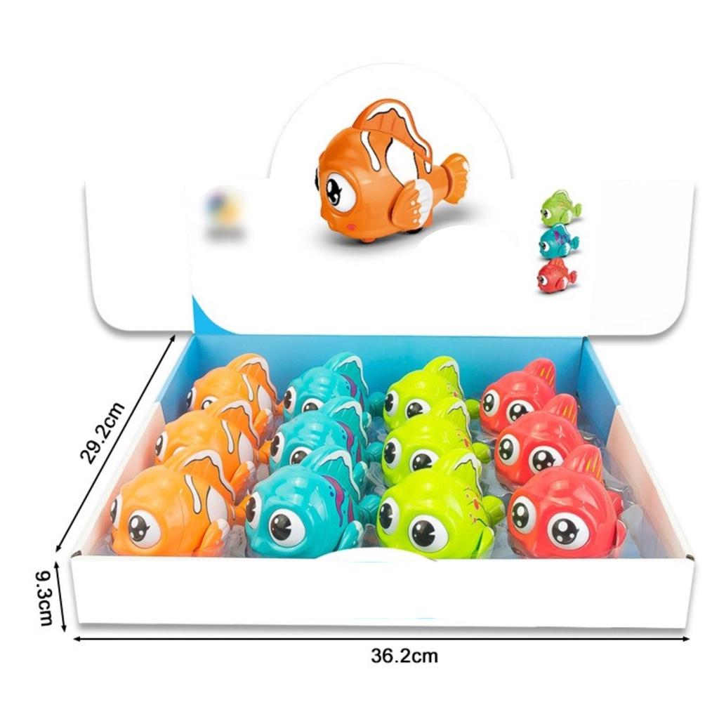 Đồ chơi trẻ em, Cá hoạt hình chạy cót, chớp mắt, vẫy đuôi, vẫy mang dễ thương cho bé, chất liêu nhựa ABS cao cấp
