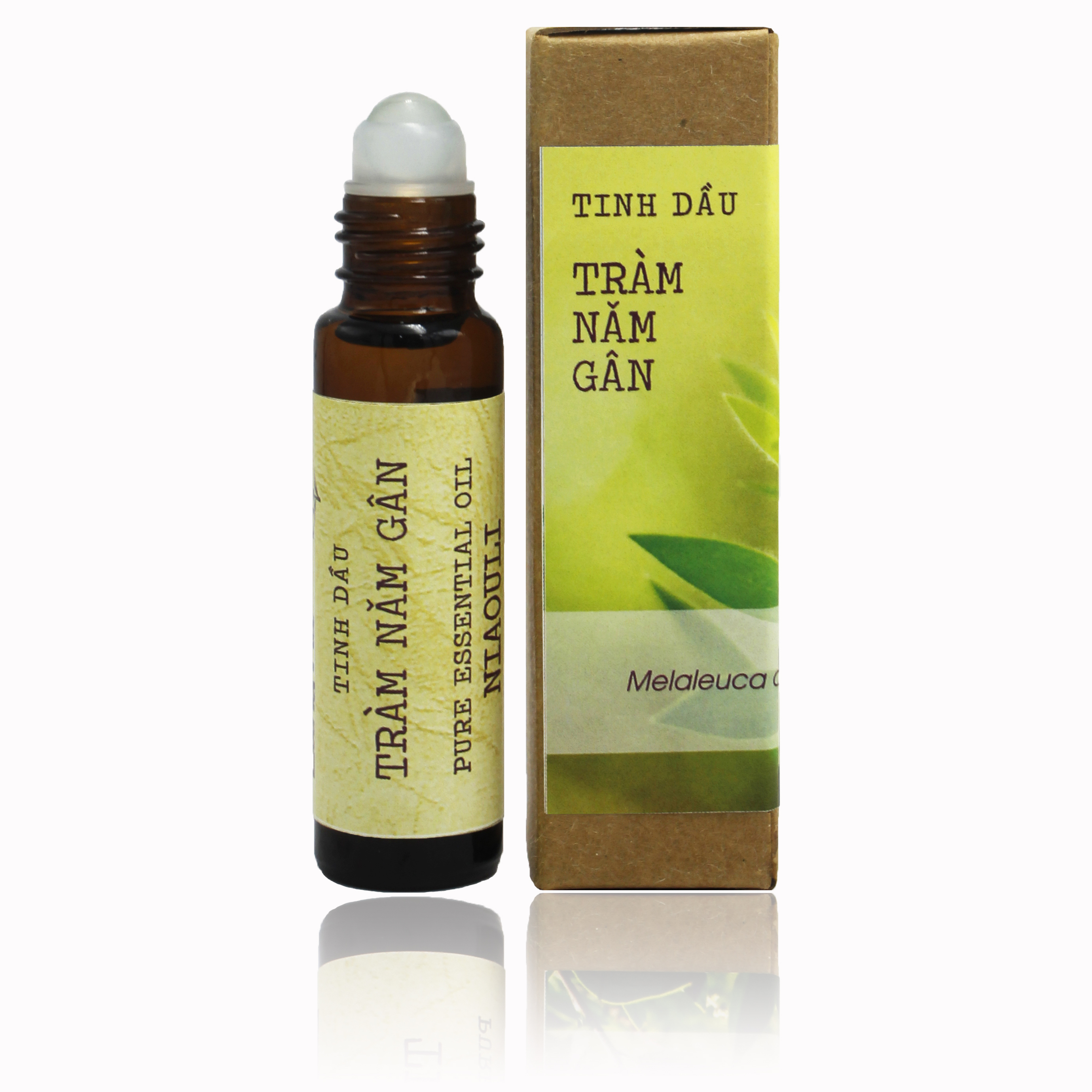 Tinh dầu Tràm 5 gân Làng Hạ 10ml (Chai bi lăn) - Tinh dầu chất lượng cao (với nguồn giống từ Úc), Giảm triệu chứng nghẹt mũi, muỗi đốt.