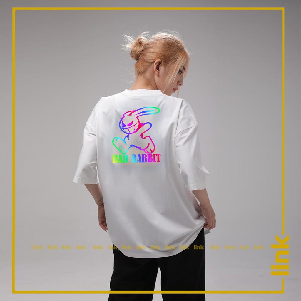 Áo phông nữ unisex phản quang THỎ BAD RABBIT tay lỡ