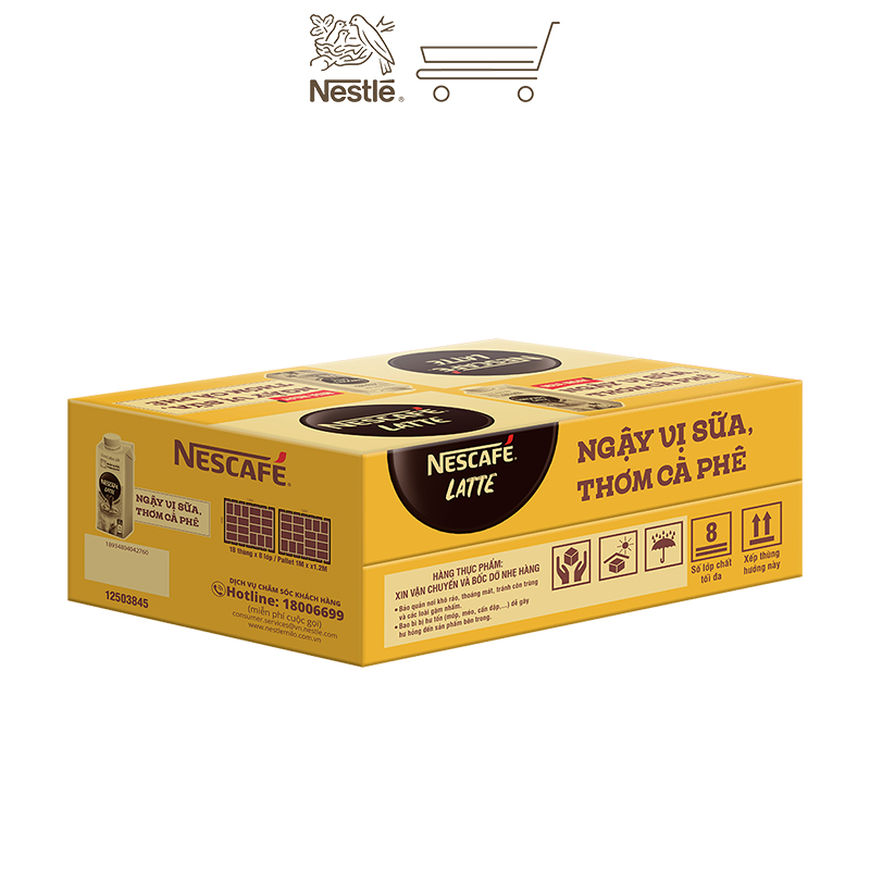 Thùng 24 hộp cà phê uống liền Nescafé Latte