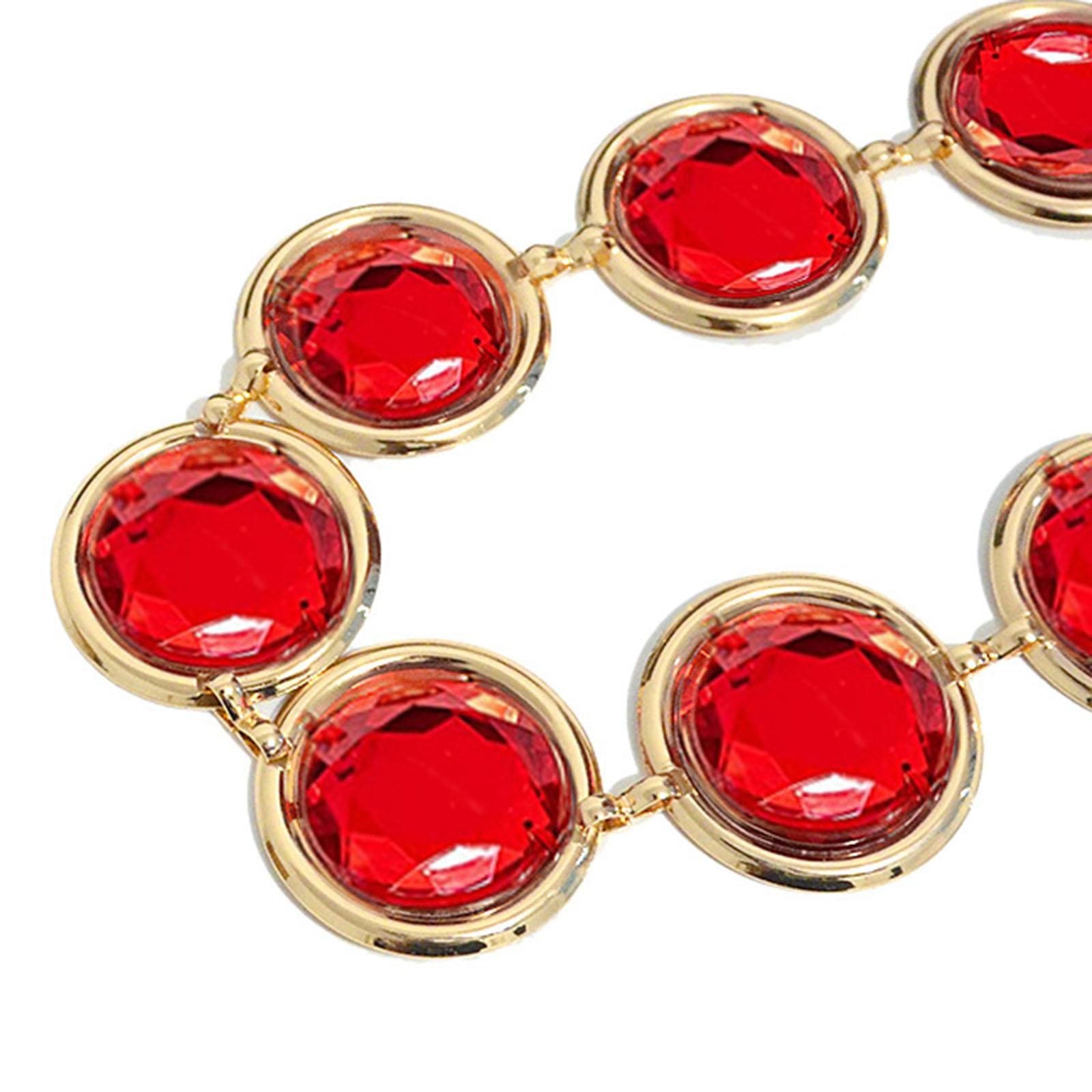 Women Waist Belt, Elegant Red Stone Waist Chain, Mirrored Anime Cosplay Decorative Casual Adjustable Ladies' Belt