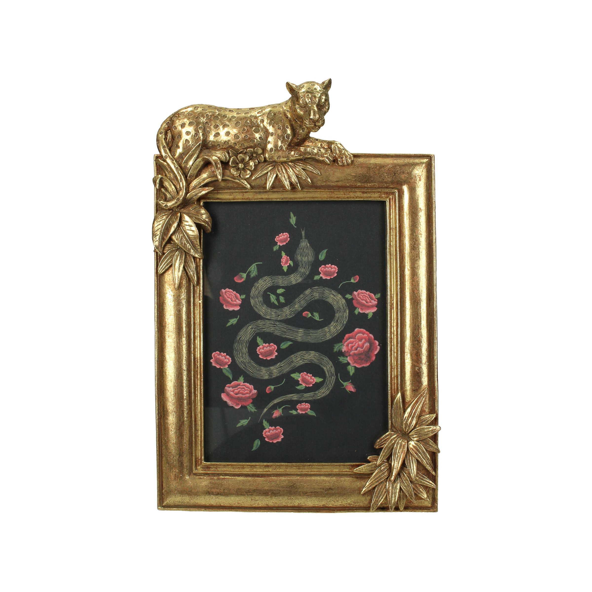 Khung ảnh Photo Frame Leopard Polyresin Gold nhập khẩu chính hãng KERSTEN Hà Lan 13x18cm XET-5886