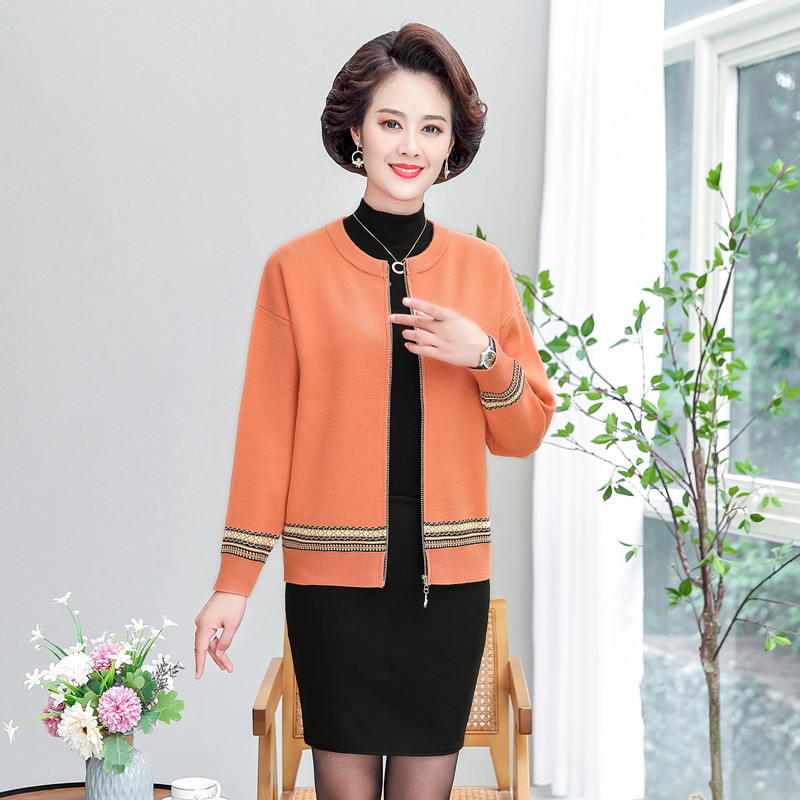 Áo Khoác Len Cadigan Hoạ Tiết thổ Cẩm Cho Mẹ AL102 - Hàng Quảng Châu Cao Cấp