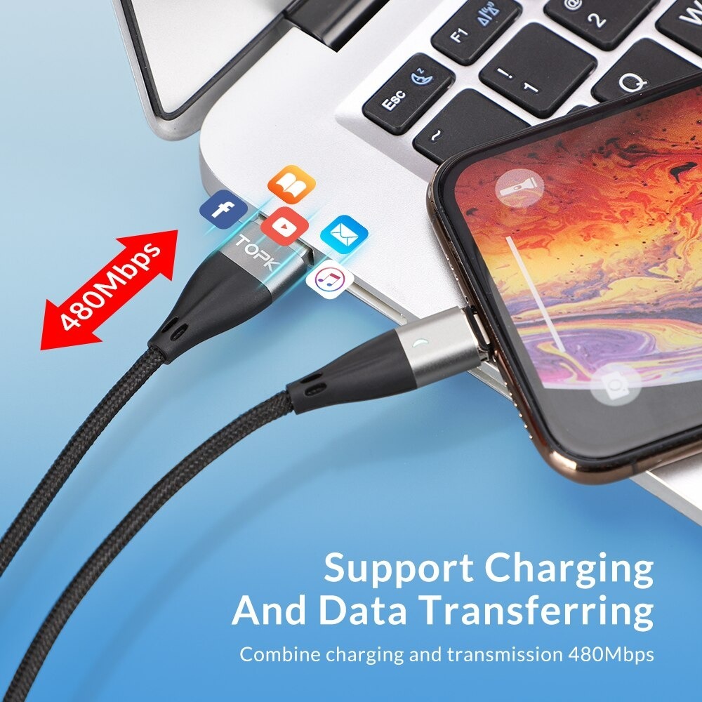 HÀNG CHÍNH HÃNG - Cáp sạc nhanh nam châm AM61 USB - Micro dùng cho điện thoại Huawei Mate 20 Pro Xiaomi 09 pocophone F1 samusng S9 Plus iPhone x XS - INTL - Phân phối bởi TOPK VIỆT NAM