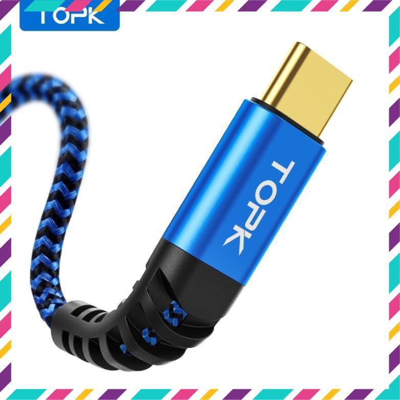 Cáp Sạc Micro TOPK AN42 Micro USB Dây Bện Sợi Nylon Dài 1m