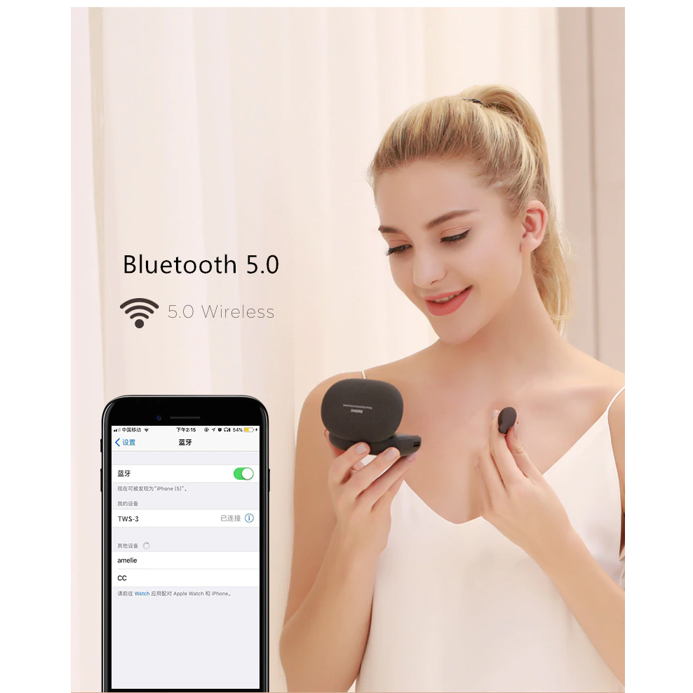 Tai nghe Bluetooth thể thao Remax TWS-3 Earbuds (bluetooth 5.0, chống ồn, âm thanh Hifi, sạc được cho điện thoại) - Hàng chính hãng