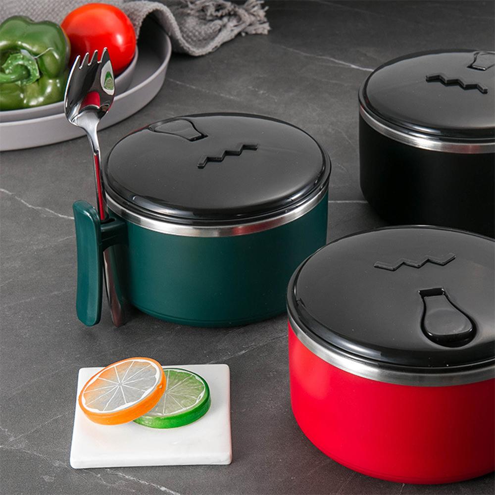 Nồi nấu súp, hâm đồ ăn bằng thép không gỉ, để lò vi sóng, có nắp thông hơi, dung tích lớn