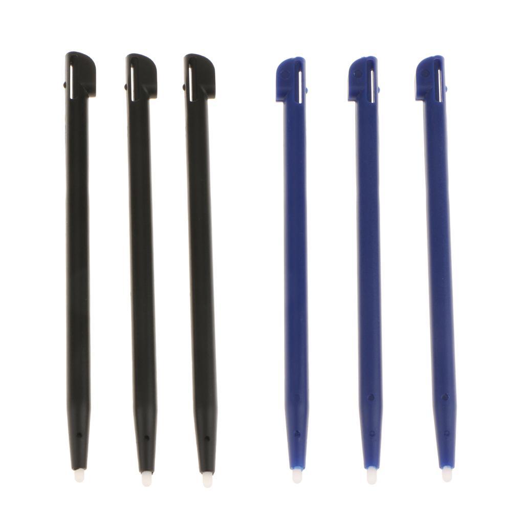 6pcs Slot in Touch Screen Pen Stylus Resistive for Nintendo 2DS Black+Blue