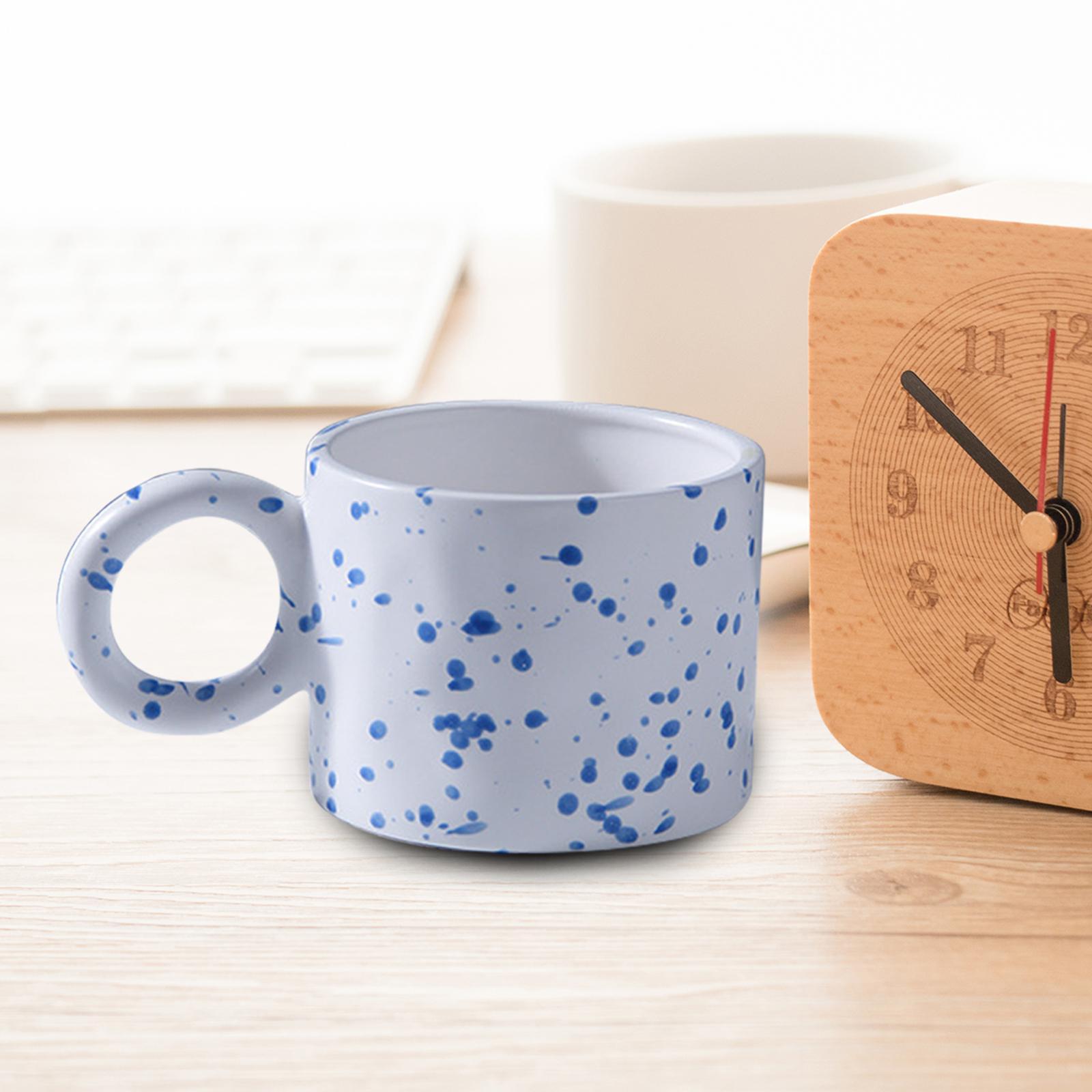 Cute Ceramic Nordic Mug Big Earring Handle Coffee Mug Cocoa Cold Drinks Cup