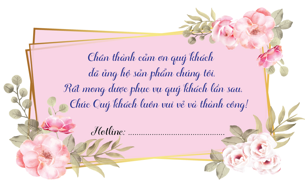 500 Thẻ Cảm Ơn Cho Shop - Mẫu 11 - Nền Trắng Hồng