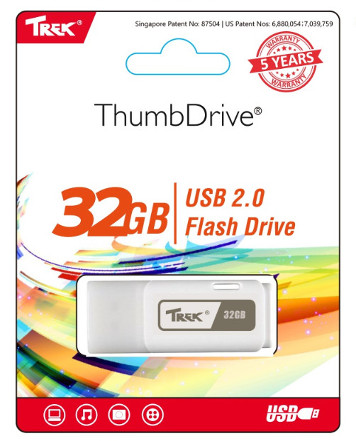 USB Trek 32GB ThumbDrive TDWHITE USB 2.0 - Hàng Chính Hãng