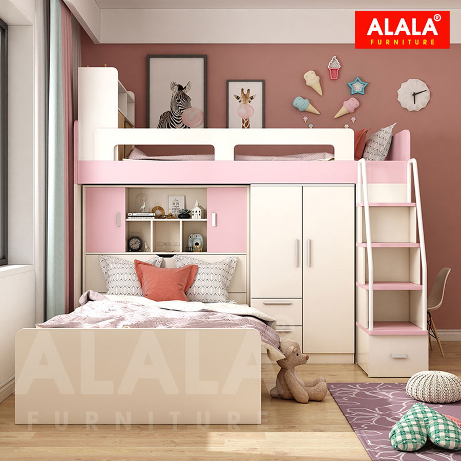Giường tầng cho bé ALALA155 đa năng/ Miễn phí vận chuyển và lắp đặt/ Đổi trả 30 ngày/ Sản phẩm được bảo hành 5 năm từ thương hiệu ALALA/ Chịu lực 700kg