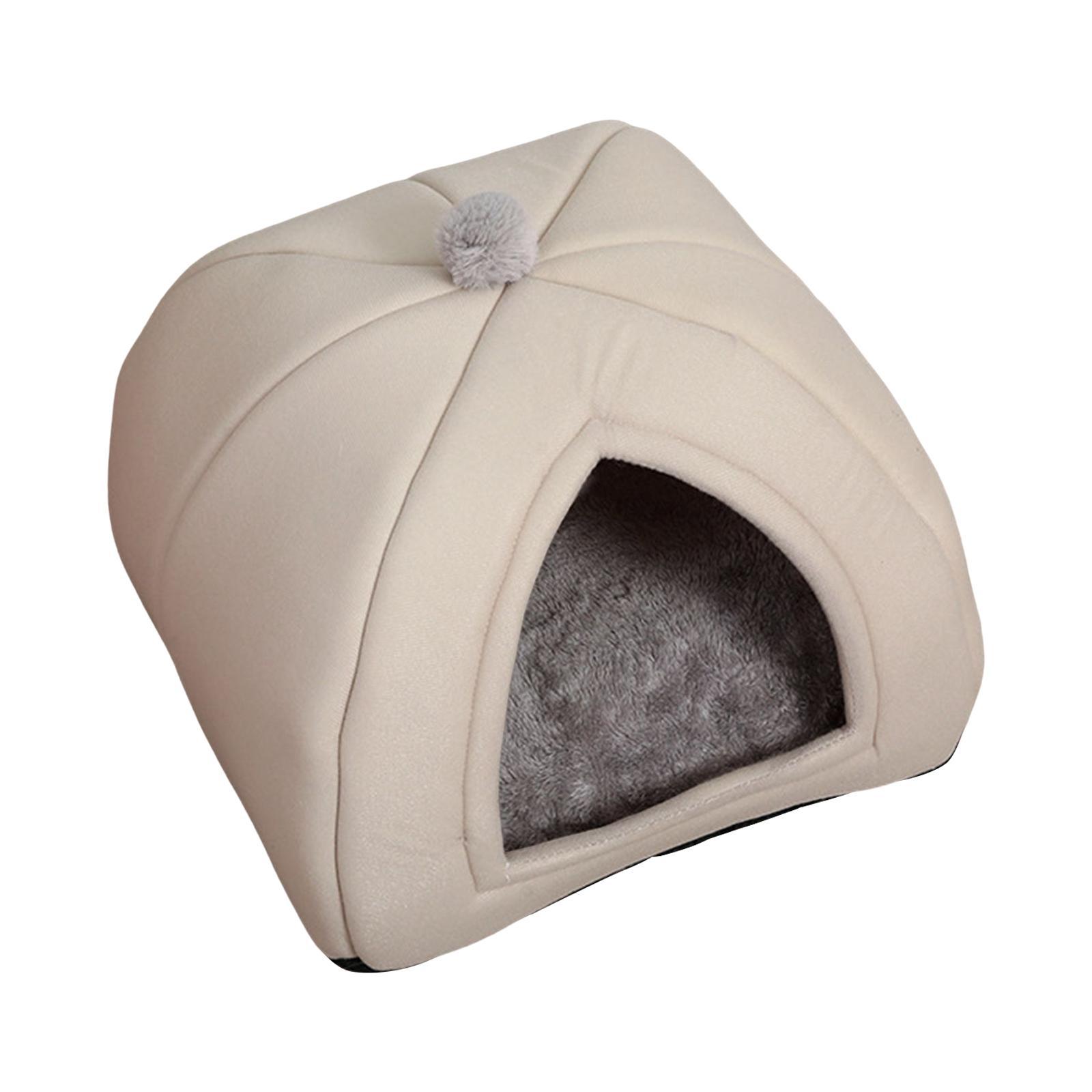 2Pcs Cat Warm House Dog Tent Sleeping Hut Calming Cave Pet Bed