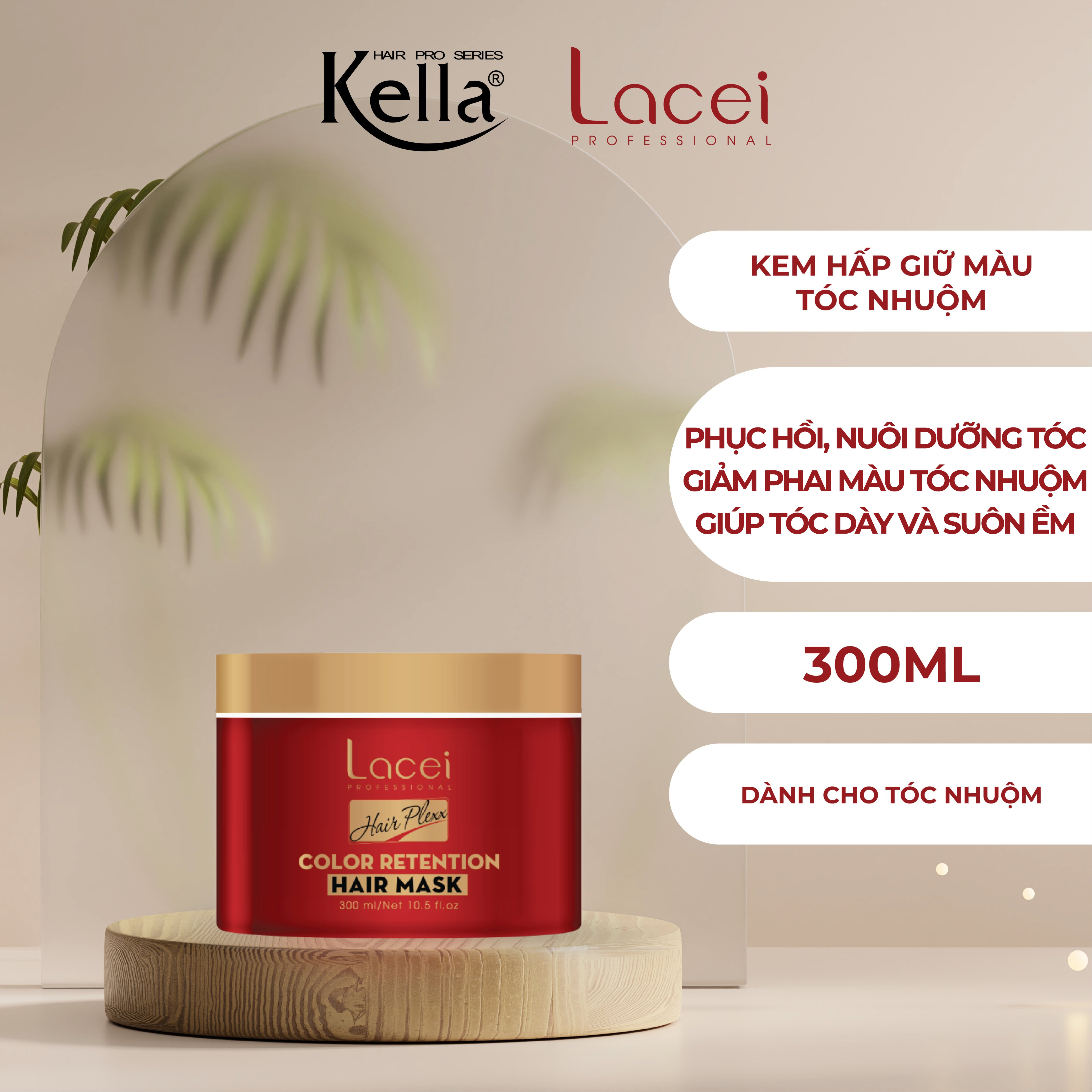 Kem hấp dầu giữ màu tóc nhuộm Lacei Hair Plexx (Hũ 300ml)