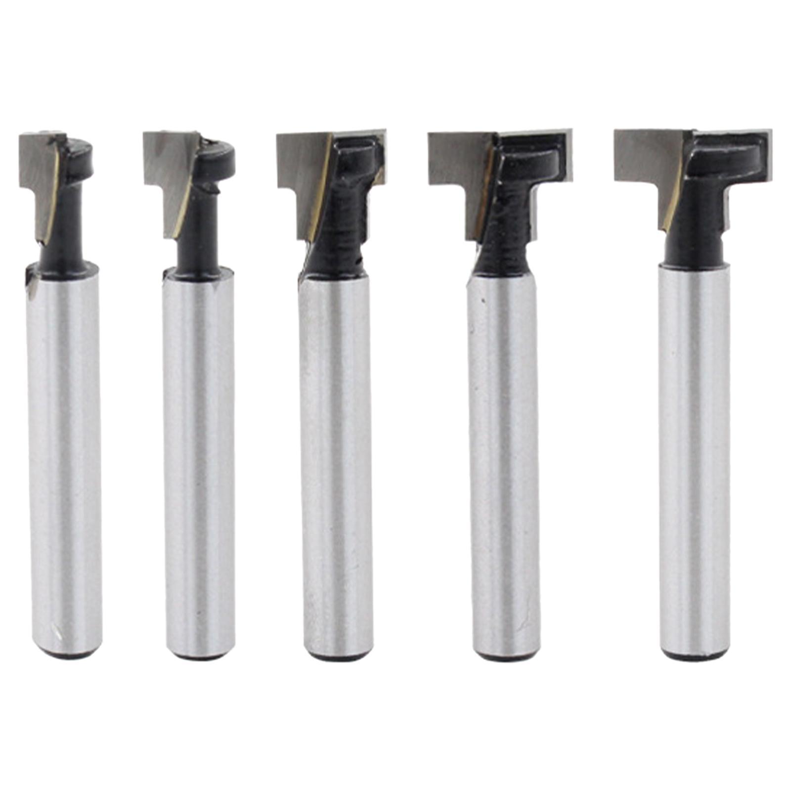 5Pcs Surfacing Router Bits Grooving Bits Planer Bit for Woodworking Router