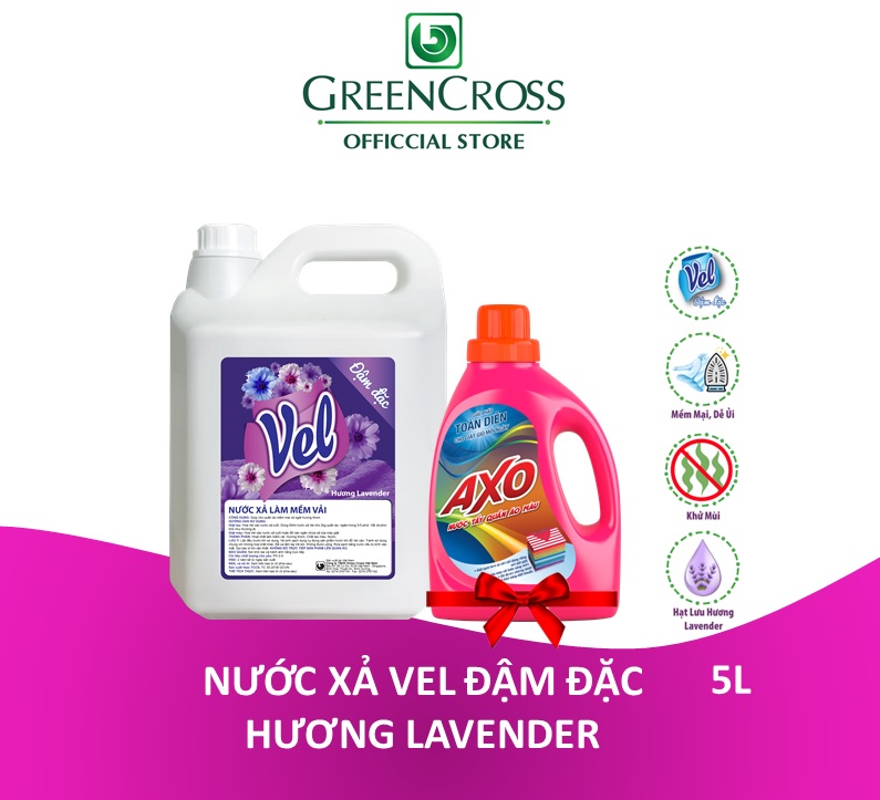 NƯỚC XẢ VẢI ĐẬM ĐẶC VEL CAN 5L - TẶNG 1 CHAI AXO TẨY GIỮ MÀU 800ML (Được chọn hương theo ý thích