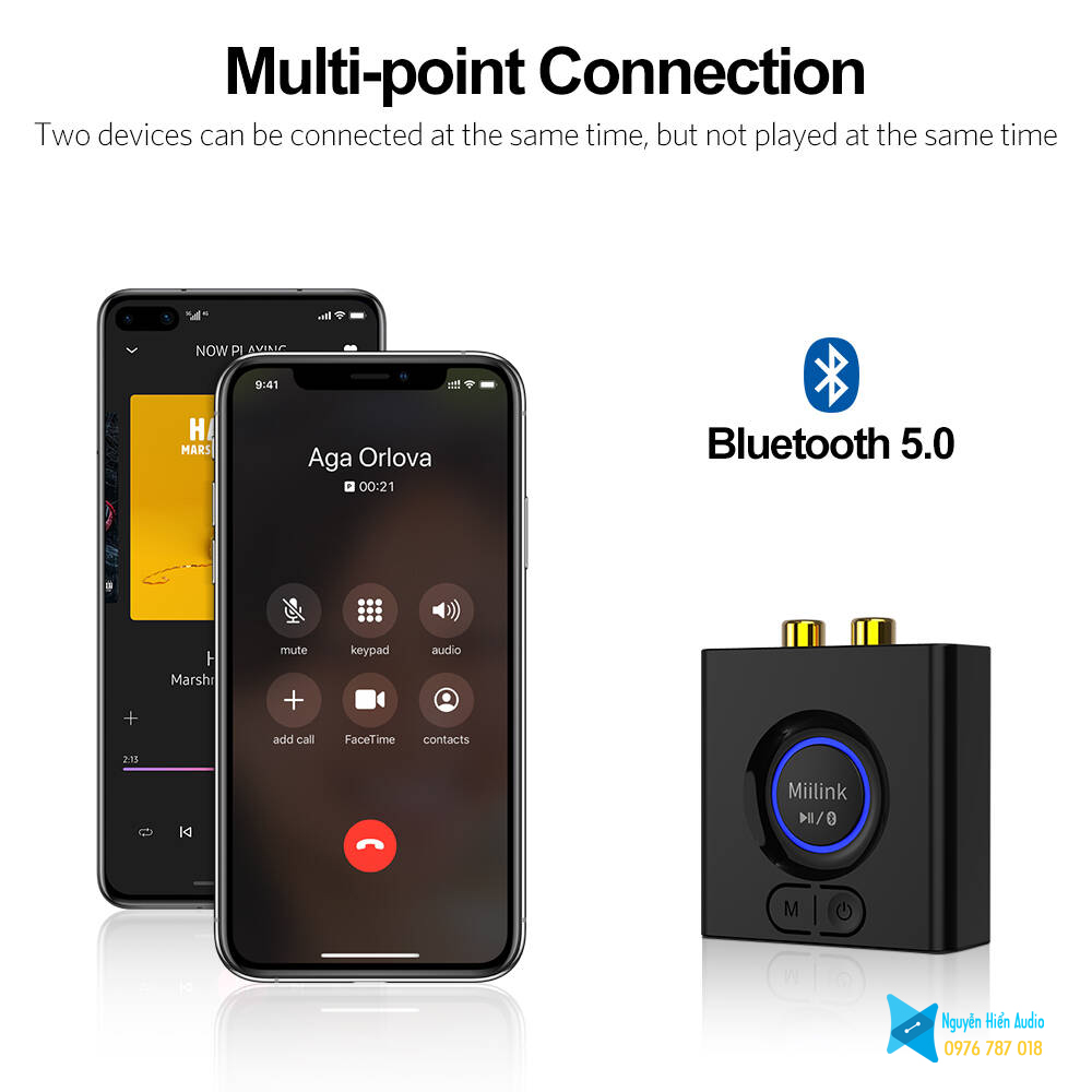 Bộ thu âm thanh Bluetooth 5.0 ML200 tích hợp pin