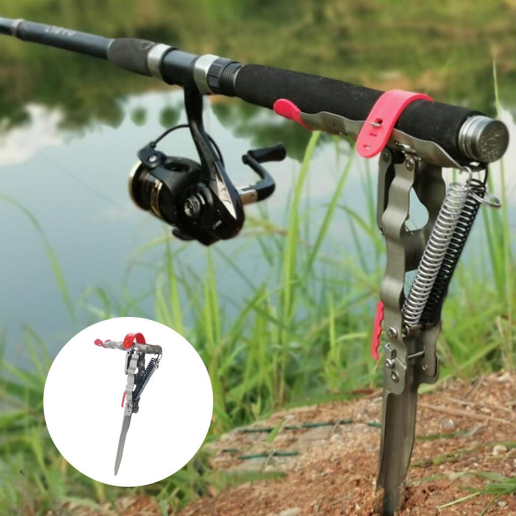 Automatic Spring Fishing Rod Holder Pole Stand for Ground Without Cover