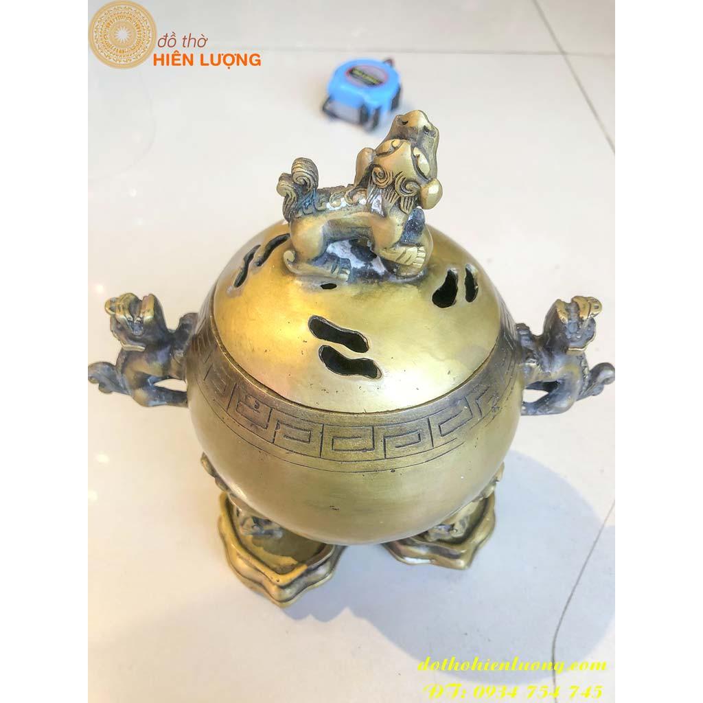 Quả Cầu Đốt Trầm Nghê Đồng Vàng
