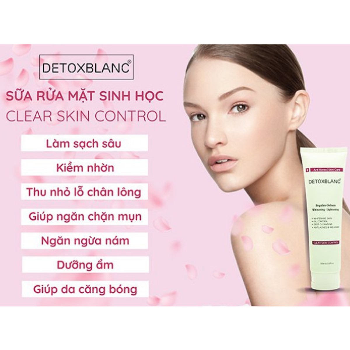 Sửa Rửa Mặt Chăm Sóc Da Mụn Nhạy Cảm Detox BlanC Clear Skin Control