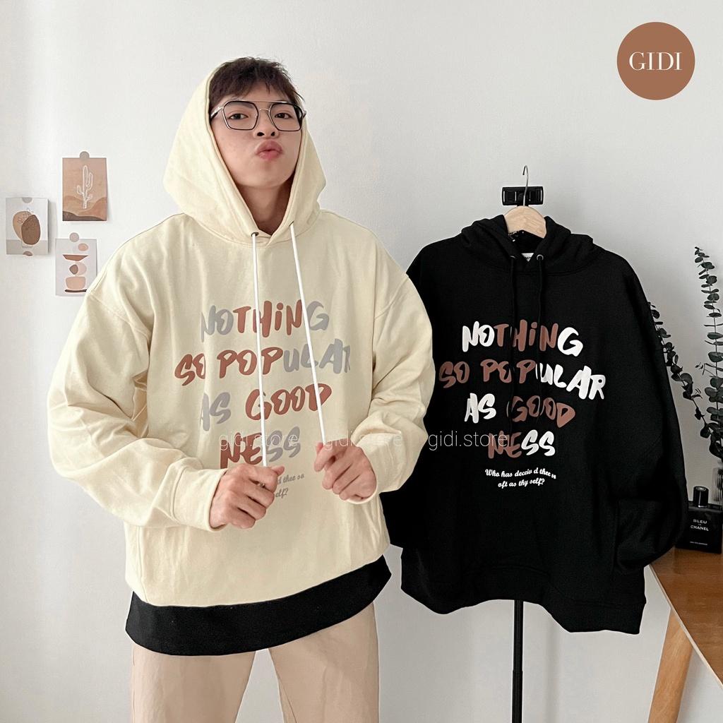 Hoodie POPU Nothing Nam nữ unisex form rộng chất nỉ bông dày dặn - hoodie chui đầu có mũ Oversize