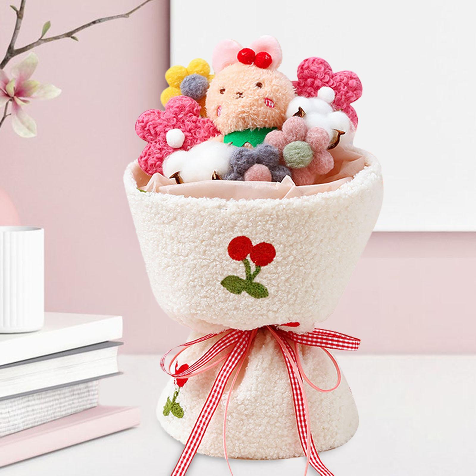Cute Cartoon Animal Doll Bouquet Toy Artificial Flowers Wedding Gift