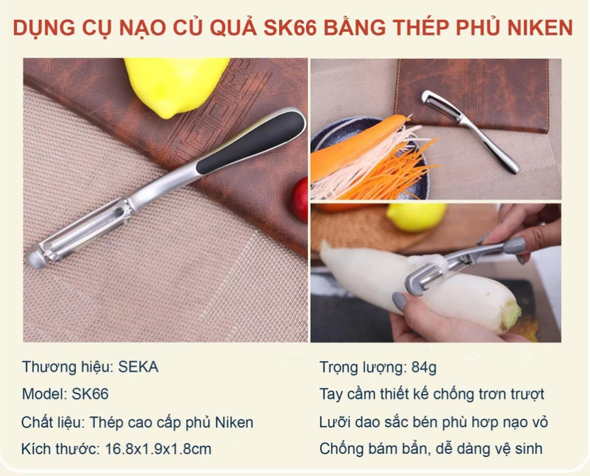 Combo 3 Dụng Cụ Nạo Bào Rau Củ Quả Seka SK66 SK67 SK68 - Hàng Chính Hãng