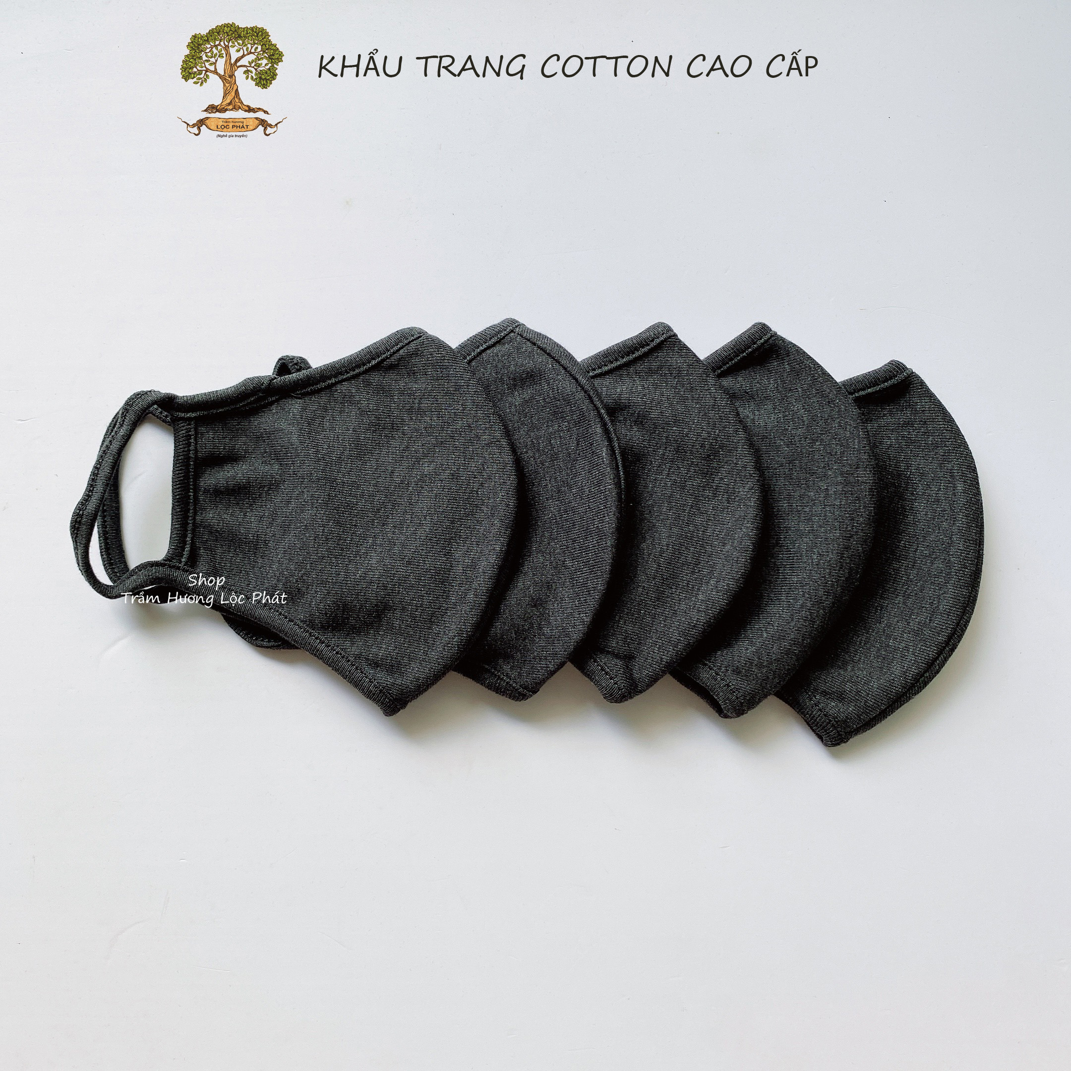 Khẩu Trang Vải Nam Nữ Khẩu Trang Màu Đen Cotton Nhật Cao Cấp Chống Nắng Combo 5 Cái